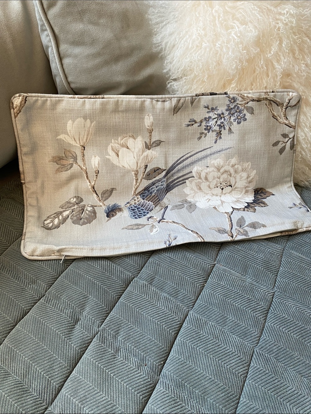 Ballard Designs Etta Floral Pillow 12” x 20” Pillow Cover Floral Gorgeous Design